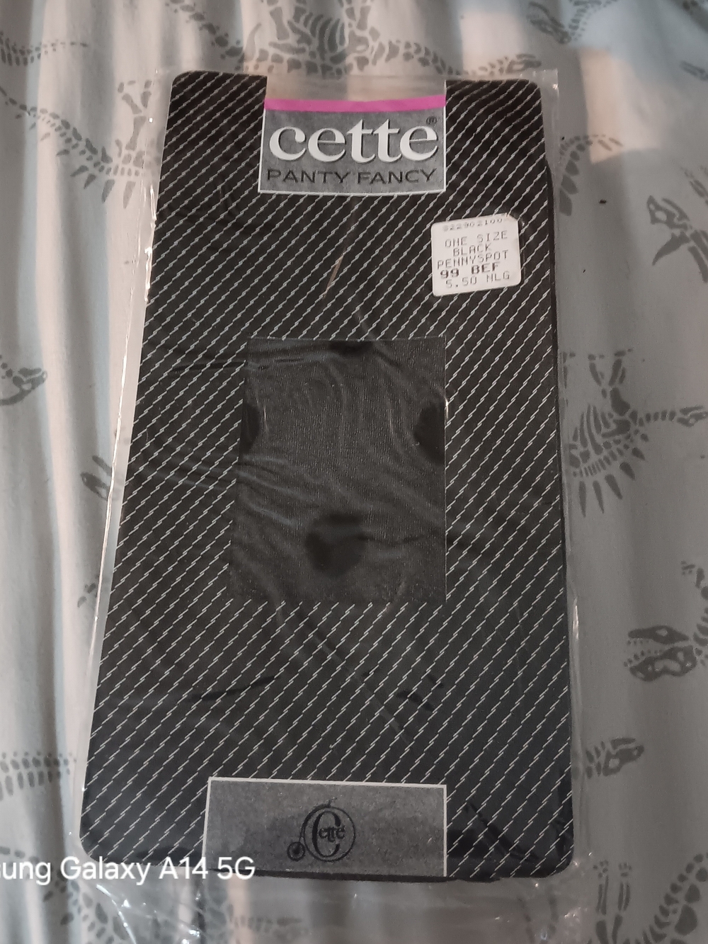 Cette Black Pantyhose - Sheer Hosiery Vintage European 99 BEF Belgium